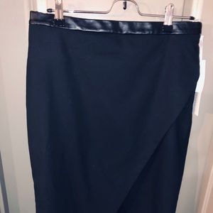 1.State Black pencil skirt with high slit